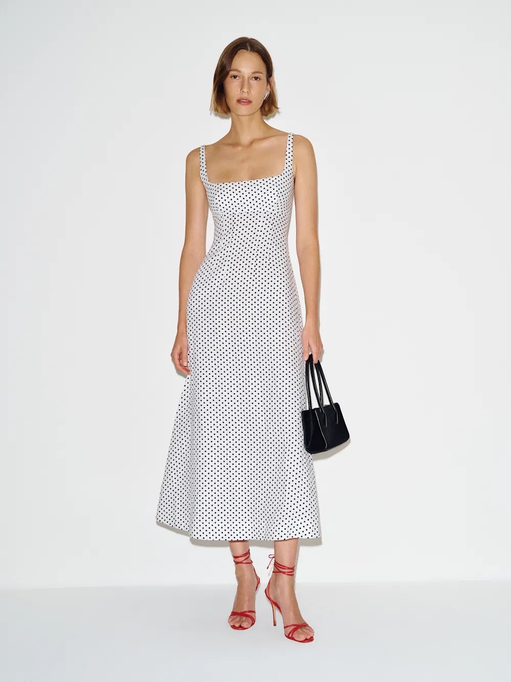 Reformation Sabine Linen Dress In Eclipse Dot, NWOT, NEVER WORN, NO FLAWS.